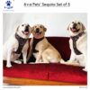 A+a Pets' Sequins Set of 5- Harness, Leash, Collar, Bow & Poo Bag Pouch for Dogs and Cats (2XL, Red)