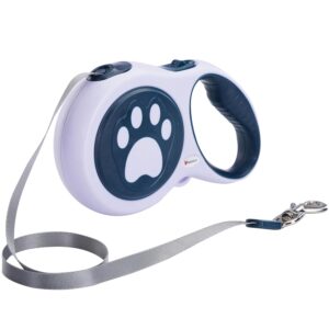 Retractable Dog Leash | 5M Heavy Duty Dog Leash for Small & Medium Size Dogs Upto 20 Kg| Strong Nylon Tape, Anti-Slip Handle, 360° Tangle-Free, One-Click Brake & Pause | (Upto 20 kg Dog, Blue)