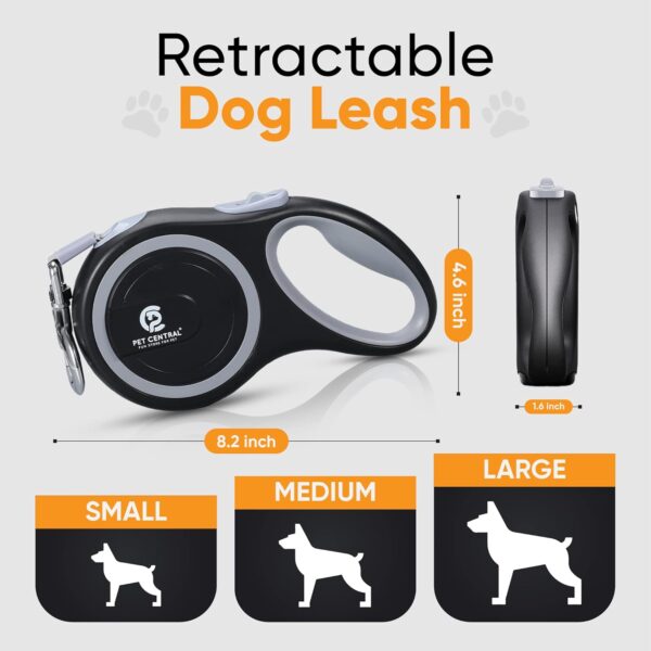 71sTnmf6PkL._SL1500_.jpg Retractable Dog Leash - 16 Feet Quick-Lock Nylon Tape Dog Chain - 360° Tangle-Free, Anti-Slip Cat & Dog Rope - Small, Medium, Large (Up to 110Lbs/50Kg), Black, 5M