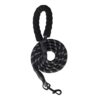 Dog Leash, Dog Rope, Strong and Comfortable, Suitable for Small, Medium, and Large Dog Breeds (up to 80 kg), 5 Feet Long, 12mm / 0.5 inch Thick, Padded Handle, Reflective Rope (Black)