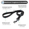 71shZgRCTQL._SL1500_.jpg HANK Dog Leash | 3M Reflective Leash for Dogs | Heavy Duty Dog Rope for Small to Large Dogs | Comfortable Padded Handle 5 Feet (Nylon - Black, Single Handle - 5 feet)