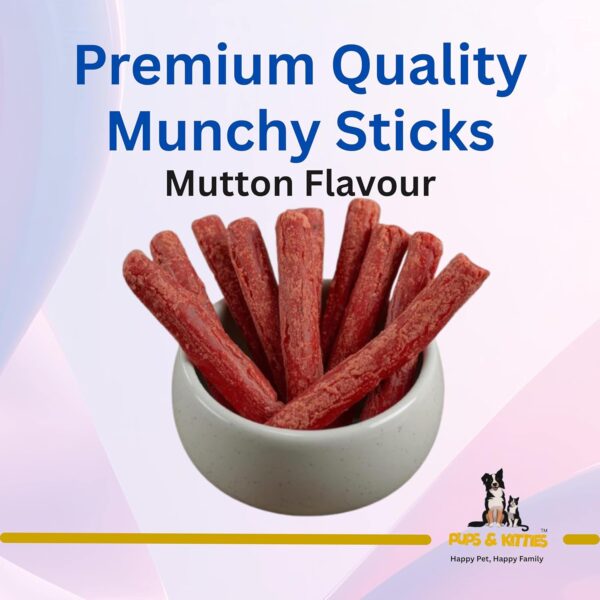 Chew Bite Stix by Pups & Kitties Premium Munchy Sticks for Dog, Mutton Flavour, 400g