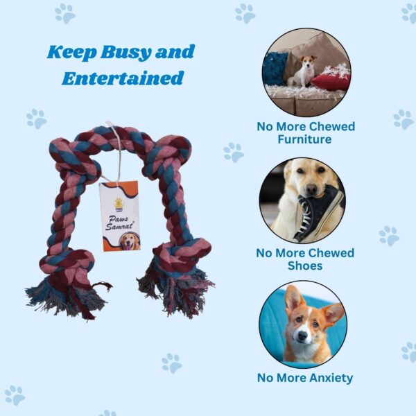 71t1FliHvEL._SL1500_.jpg Braided Rope Dog Toy, Dog Toys with Knot, Durable Cotton Rope Dog Chew Toy for Medium and Big Dogs- Washable (4 Knots Rope)