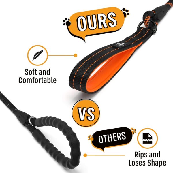 71tOsAgEaKL._SL1500_.jpg ACTIVE PETS Strong Dog Rope Leash with Soft Comfortable Padded Handle and Highly Reflective Threads, Dog Leash for Small Medium and Large Dogs, Puppy Leash for Training Running and Walking (Orange)