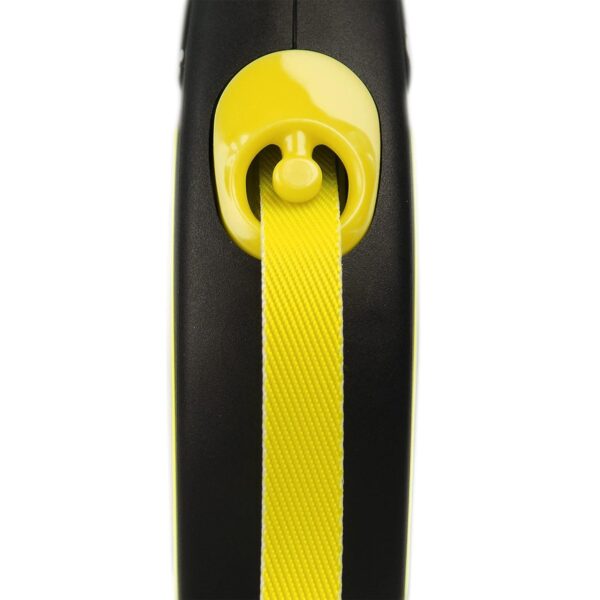 71tuSnrldlS._SL1500_.jpg Flexi Retractable Dog Leash, New Neon Tape Leash, 5m/16 ft, Holds up to 25 kg | Anti-Slip Grip Handle, One-Hand Brake System | Suitable for Medium Dogs | Yellow