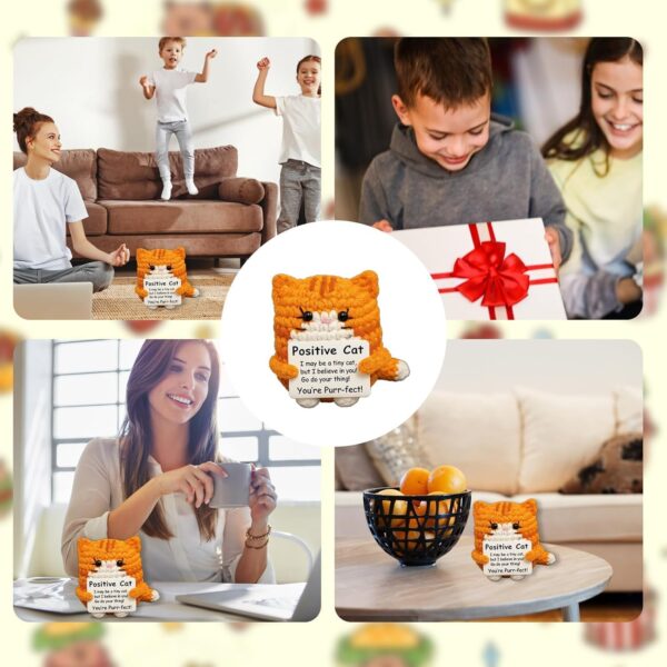 Crochet Toys, Orange Cat Crochet Doll, Handmade Emotional Support Gift for Cat Lovers, Home Office Decor, Compact Size, Lightweight