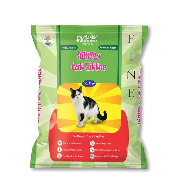 JiMMy Pet Products Clumping Bentonite Cat Litter Sand Fine Litter Sand for cat (6 Kg)