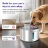 Motion Sensor Stainless Steel Pet Water Fountain for Cats & Dogs - 4L, Wireless, Battery Operated, 3 Modes Operation - Sensor, Timer & Continuous Flow, Triple Filtration System, 12M Warranty