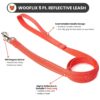 Wooflix Reflective Leash & Collar Combo Set for Medium Large Dogs Durable Strong Dog Collar Belt & Dog Leash for Medium & Large Dogs Training & Walking Lead Dog Leash (Red Reflective, Medium)
