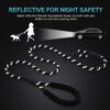 Petology Dog Leash 5FT Long, ½ Inch Thick Reflective Heavy Duty Rope with Anti-Slip Padded Handle for Small & Medium Dogs Black