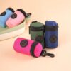 Side Opening for Easy Extraction Dog Poop Bag Dispenser Easy to Carry with Hook and Loop Closure Dog Poop Bag Holder Smooth Zipper Closure(Green)