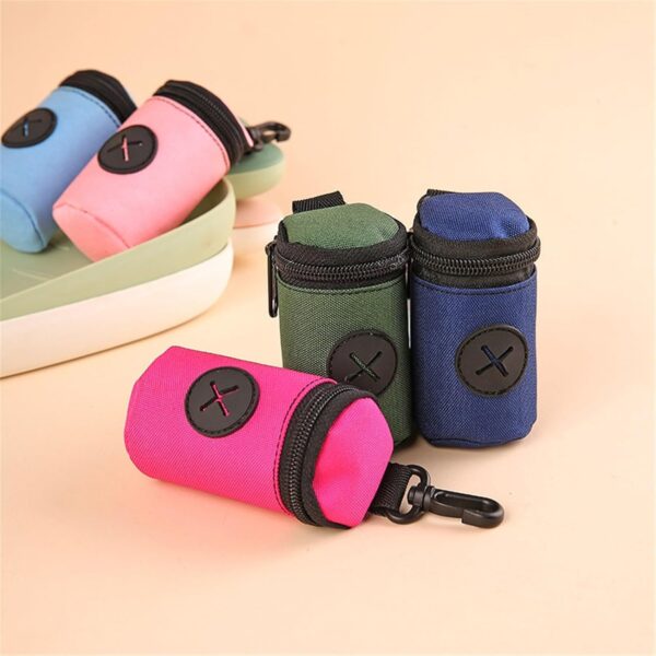 Side Opening for Easy Extraction Dog Poop Bag Dispenser Easy to Carry with Hook and Loop Closure Dog Poop Bag Holder Smooth Zipper Closure(Green)