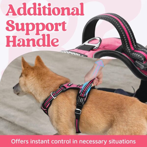 Premium Reflective Dog Vest Harness| Soft Breathable| Padded Handle| Adjustable Straps & Luxury Buckle| No-Choke Design with Free Leash-26mm Chest (28-35inch) All Medium Breeds 14-22 Kg
