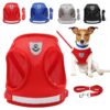 Dog Harness, Puppy Dog or Cat Harness with Nylon Leash, Reflective No Pull, Soft and Breathable Dog Vest(Red,Small)