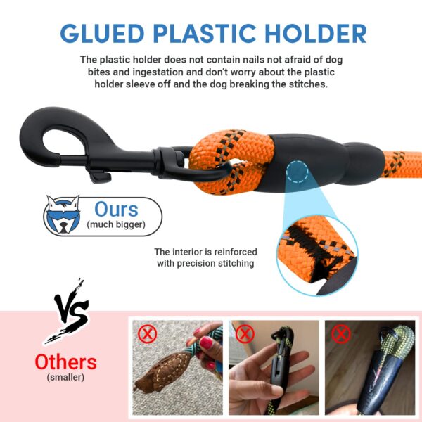 HANK Dog Leash | 3M Reflective Dog Rope | Soft Comfortable Handle | Heavy Duty Belt Hook | (Suitable Up to 10KG - Small Breed) - 5 Feet Long (S - Neon Orange)