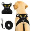 Adjustable Dog Harness and Leash Set for Dogs | No-Pull, Adjustable Dog Harness and Leash Set for Dogs | No-Pull, No-Choke Soft Padded Vest | Cute Monster Face Design | Easy Control | Reflective & Comfortable Pet Harness | Walking and Training