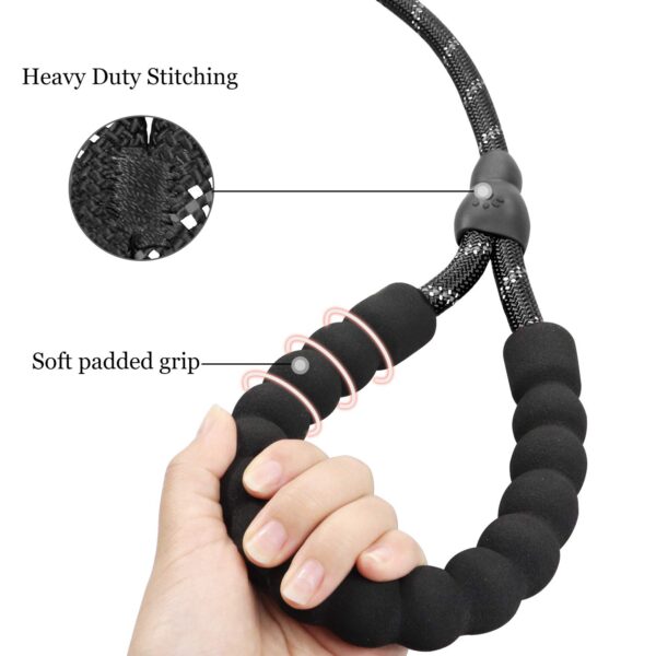 Qpets Leash For Dogs, Durable Light Reflecting Dog Leash Traction Round Rope Dog Chain, 5.5Ft Handle Free Walking Dog Leash Braided Rope Adjustable Dog Training Leash,?182.88 cm