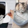 Cat Litter Scooper, Stainless Steel Cat Litter Scoop for Cats and Small Pets, Durable Waste Removal Tool with Comfortable Handle, Easy to Clean for Cat Litter and Reptile Terrariums