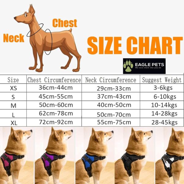 No- Pull Dog Harness, Adjustable Reflective Harness for Dogs,Easy Control Handle, No Choke. Best for 6-10kg Dogs. (RED, Small)