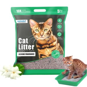 Cat Litter 5kg Jasmine | Premium Bentonite Clay, Gentle on Paws, Low Dust | Floral Fragrance & Fast-Clumping Cat Litter for a Fresh Litter Box