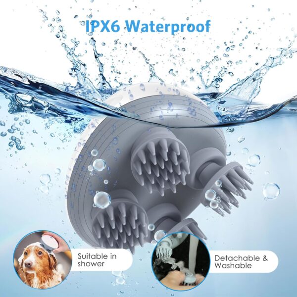 Upgraded Handheld Cat Massager Dog ,Electric Pet for Dogs&Cats,with 4 Massage Heads,Cat Head&Back Scratcher for Relieving Tight Stiffness Muscles,Promote Bonding,White