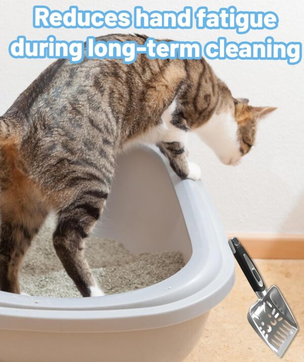 Cat Litter Scooper, Scooper for Cats, Cat Litter Scoop, Durable Stainless Steel Kitty Litter Shovel with Ergonomic Handle for Efficient Cleaning