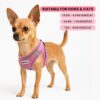 71wY6gzLqSL._SL1500_.jpg WOOFLIX Dog Harness for Small Dogs, Puppies and Cats | Suitable for Small Size Dogs, Cats & Puppies of 4.5kg-7kg | Reflective Soft Padded Dog Harness with Secure Fit | Pink (4.5kg-7kg Dog & Cat)