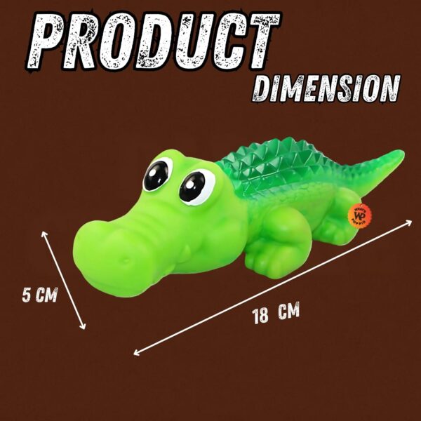 What's Poppin Crocodile Squeaky Dog Toy for Chewing, Fetch & Interactive Play | Textured Pet Toy for Dogs & Puppies | Built-in Squeaker, Gum Massage & Dental Care | Fun Alligator Chew Toy for Pets