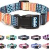 Qpets Nylon Bohemia Style Dog Collar With Patterns Adjustable 40-60Cm Soft Comfy Pet Collars Dog Belt For Small Medium Large 30-40Kg Dogs (Size:L), Multicolor
