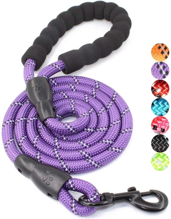 71xXXa3j1wL._SL1500_.jpg Petology Dog Leash 4FT Long, 1cm Thick Reflective Heavy Duty Rope with Anti-Slip Padded Handle for Small Dogs