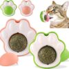 71xmy3lXBEL._SL1500_.jpg Dog Trust Catnip Balls Edible Catnip Ball for 1PCS Cats Kitten Toy Rotatable Mint Ball Kitten Chew Treats for Teeth Cleaning Biting Dental Care Safe Healthy Lick Toy (Paw)