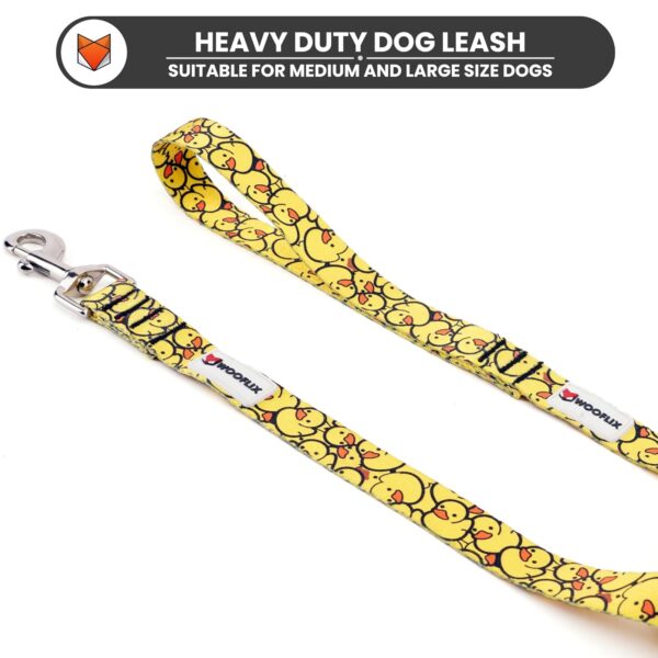 71yCa6Ef1iL._SL1500_.jpg Wooflix Heavy Duty Nylon Dog Leash | Anti Slip Padded Handle Long Dog Leash | Highly Reflective Leash for Dogs | Dog Rope for Medium & Large Dogs | Dog Training Leash | (Yellow Duck, 5 Feet Long)