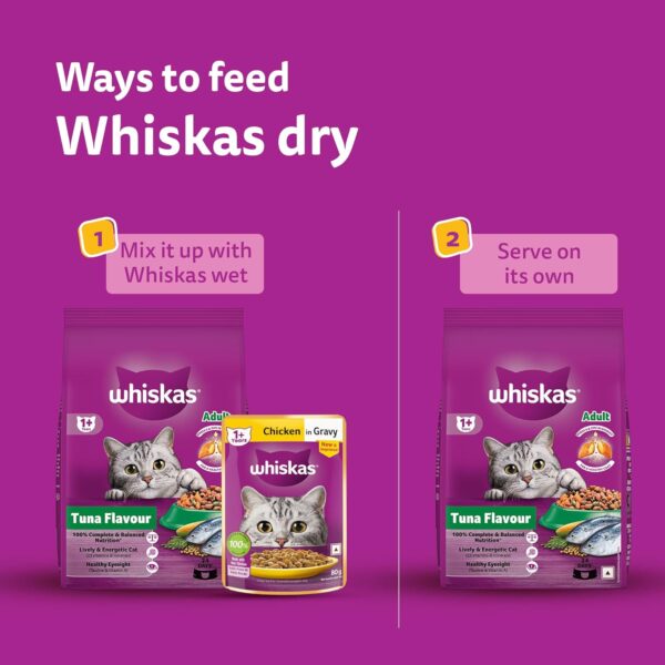 71yNCvtrr0L._SL1500_.jpg Whiskas Adult (1+ Years) Dry Cat Food, Tuna Flavour, 480 g, Contains 41 Essential Nutrients, Complete & Balanced Nutrition for Adult Cats