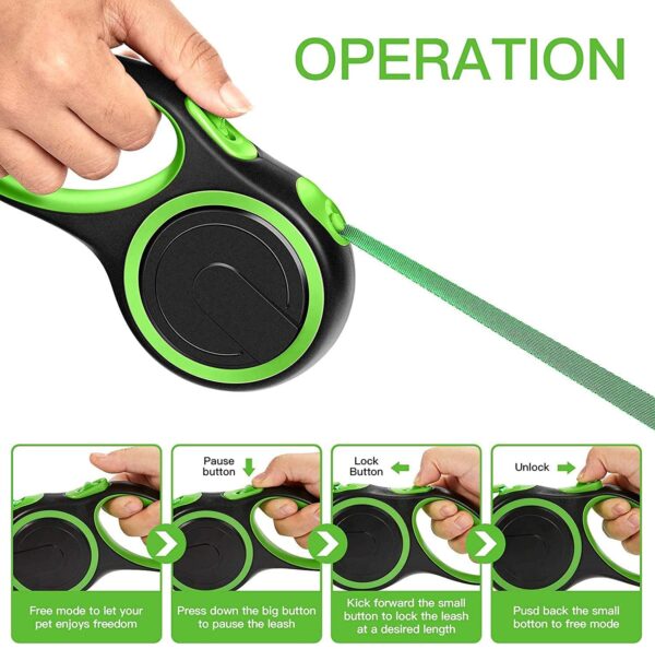 Pets Empire Adjustable Retractable Dog Leash 5 Mtr|Heavy Duty Leash for Pets with 360° Tangle Free Design |Strong Nylon Tape|Anti-Slip Handle| Built in Spring|One-Click Brake Pause|(Large, Blue)