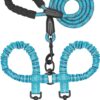 2022 Newest Nylon Tactial 6 ft Anti Pull Traffic Control 2022 Newest Nylon Tactial 6 ft Anti Pull Traffic Control Padded Double Dog Lead Bungee Training Double Head Dog Leash for Two Small and Medium Dogs
