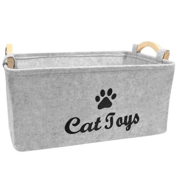 Toy Storage Basket, Toy Baskets for Storage, Large Folding Cat Toy Storage Basket, Toy Baskets for Storage, Large Folding Cat Toy Box Felt Pet Basket Felt Pet Toys Bin Perfect for Organizing Blankets and Food