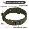 WOOFLIX Metal Dog Collar For Training & Walks|Nylon Collar With Tactical Metal Buckle & D-Ring For Medium & Large Dogs|Dog Collar For Medium & Large Dogs (Extra Large, Army Green) - 25 X 5 Cm