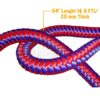 The Pets Company Heavy Duty Rope Dog Leash with Spring for Shock Absorption, 54" Length, Red