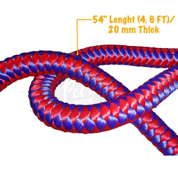 The Pets Company Heavy Duty Rope Dog Leash with Spring for Shock Absorption, 54" Length, Red