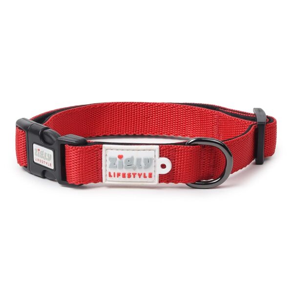 Zigly Lifestyle Classic Adjustable Dog Padded Nylon Neck Collar for Pets - X Small (12Mm) - Red