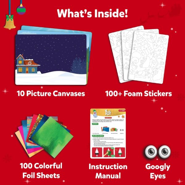 Skillmatics Foil Fun – Mess-Free Holiday Art & Craft Kit for Kids, DIY Creative Activity, Travel Game, Christmas Gift for Boys & Girls Ages 4, 5, 6, 7, 8, 9