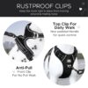 Dog Harness for Small Dogs – Reflective Strip Harness for Dogs Small, Medium, Large and Extra Large – Heavy Duty Anti Pulling Non Choking Dog Body Belt – Adjustable Black Dog Harness