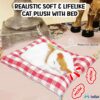 FunBlast Cute Sleeping Cat Plush Toy with Meow Sound, Toy Accessories for Car Dashboard, Gift for Kids, Realistic Cat Pet Toy (White+Brown)