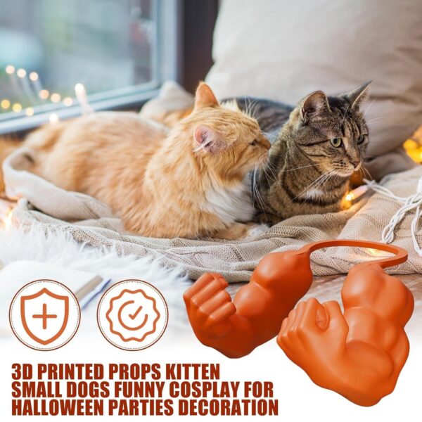 810YABKhxJL._SL1500_.jpg Cat Muscle Arm, Funny Pet Costume Accessory for Cats, Creative Cat Toy for Halloween Parties, Photo Shoots and Social Media Content(Orange)
