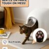 1 Pcs Cat Litter Mat, Double Layer,Waterproof Litter Trapping Mat,13.7 * 23.6 inches/35 * 60cm Litter Mat Double Layer Open Edge Design, Easy Clean Cat Mats for Hardwood Floors