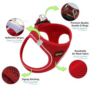 CATCHY Dog Harness for Puppy, Small and Medium Dog Breeds, CATCHY Dog Harness for Puppy, Small and Medium Dog Breeds, Choke Free Puppy Harness, Reflective No Pull Dog Harness, Small and Medium Dog Vest Harness (Red, XS)