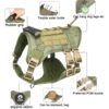 812vmCaYUIL._SL1500_.jpg Tactical Dog Harness for Medium Large Dogs No Pull Adjustable Dog Vest for Training Walking Military Grade with Molle Panels Easy Control Tactical Harness with Handle (Green, Large)