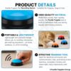 Foodie Puppies Interactive Dog Toys, Pet Voice Recording Button Training Talking Button/Buzzer Toy for Communication - (Blue) Easy to Use Talking, 30Sec Record & Playback, [Without Battery]