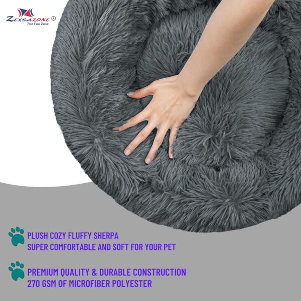 ZEXSAZONE® Round Donut Comfortable Durable Both Sides usable and Washable Pet Bed | Cat Bed | Puppy Bed | Dog Bed | Medium Dog Bed for Cats Puppies Labrador German Shepherd Medium Size mat Summer