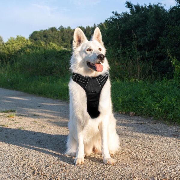 Premium Reflective Dog Vest Harness| Soft Breathable| Padded Handle| Adjustable Straps & Dual Lock Buckle| No-Choke Design with Free Leash-22mm Chest (28-35 inch) All Giant Breeds 35-60Kg